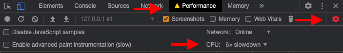 Devtools performace tab